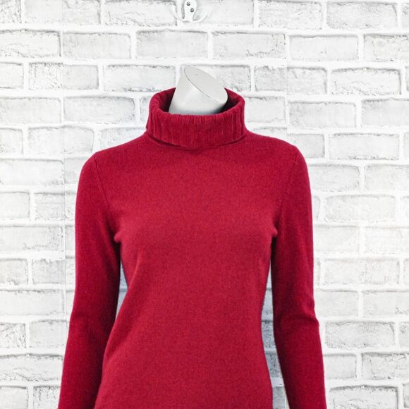 KINROSS Women's Ligonberry Cashmere Chunky trim Turtleneck Sweater sz Small - Picture 6 of 9